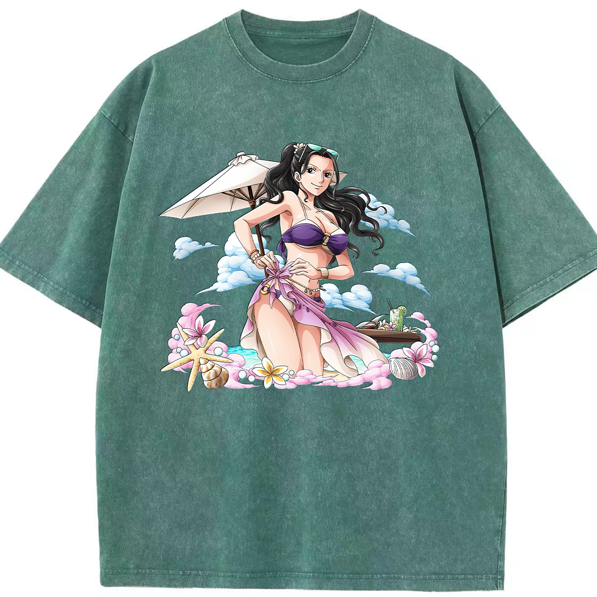 ワンピース ニコ・ロビン ONE PIECE Nico Robin 綿100% ヴィンテージ風 半袖Tシャツ（フロントプリント）